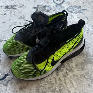 NIKE AIR MAX FLYKNIT RACER CASUAL SHOES FOR WOMEN neon green